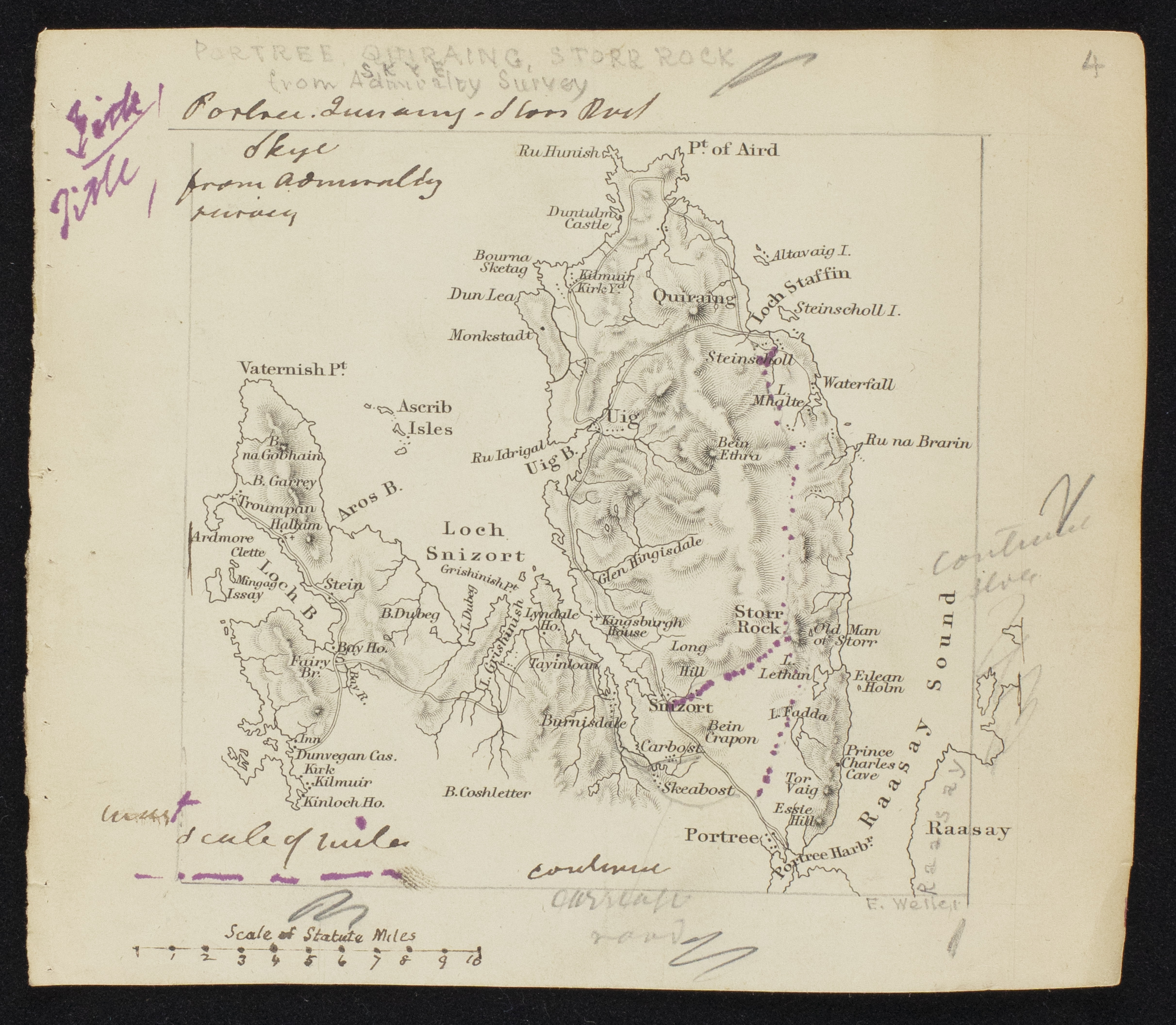 Map illustration from an annotated proof of the 3rd edition of Handbook for Travellers in Scotland (c. 1868) 