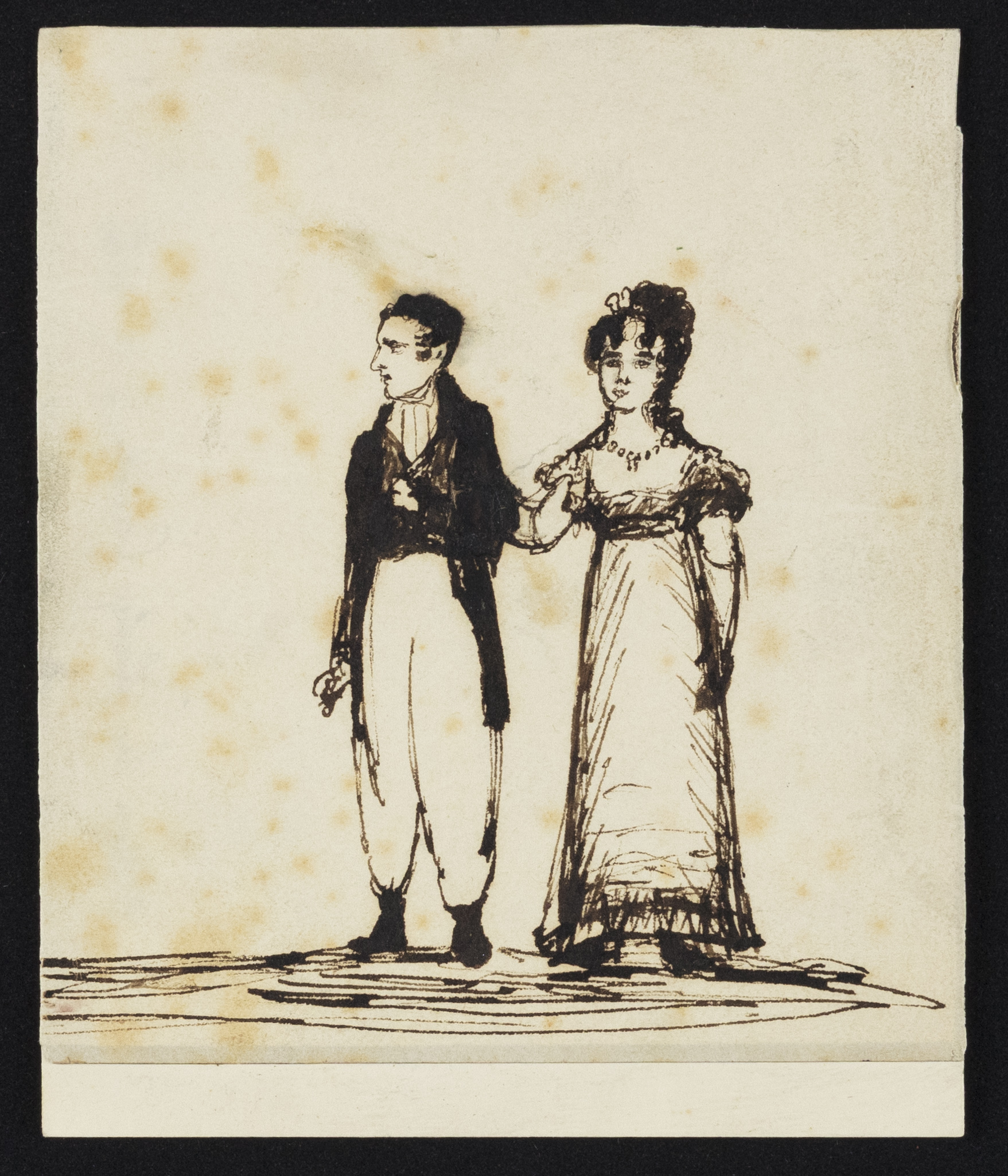 Sketch of Lord and Lady Byron by Lady Caroline Lamb (c.1815)
