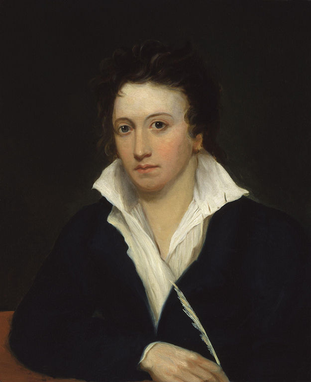 Portrait of Percy Bysshe Shelley by Alfred Clint (c. 1819)