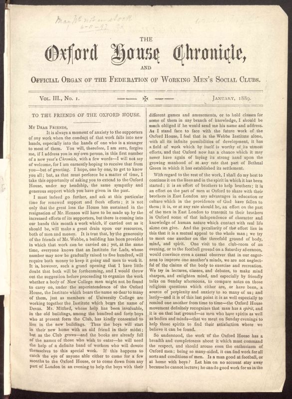 The Oxford House Chronicle