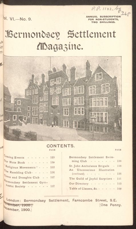 Bermondsey Settlement Magazine