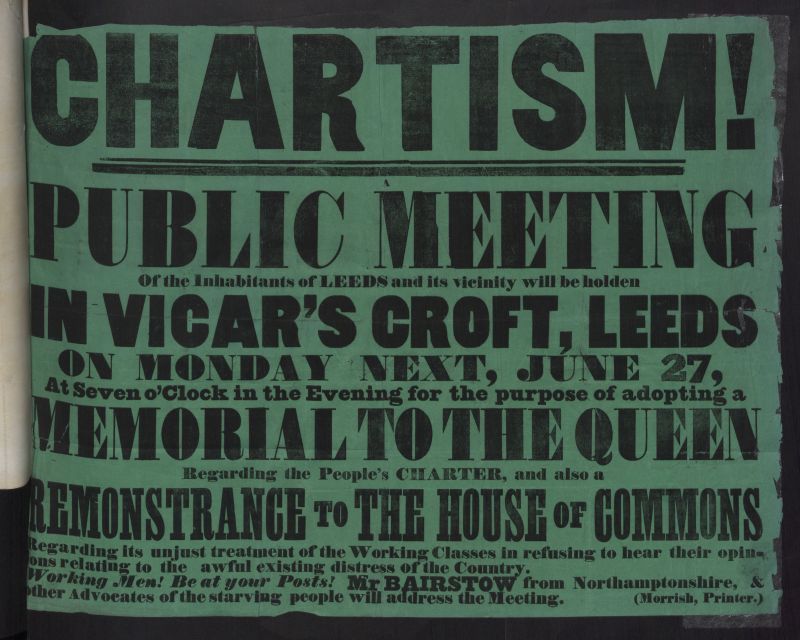 Chartism! Public meeting notice