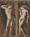 Illustration of Adam and Eve, sourced from an article on 'Burning Desires: Sex in America', 1992.