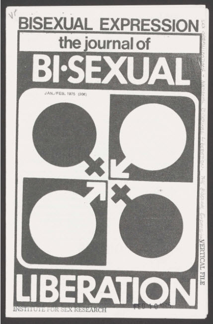 Front cover of the Bi.Sexual Liberation journal, 1975.