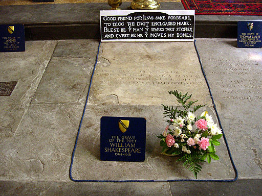 Shakespeare's grave in Stratford-upon-Avon. 