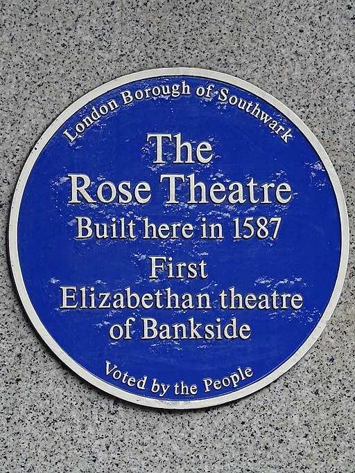 Plaque for The Rose Theatre. 